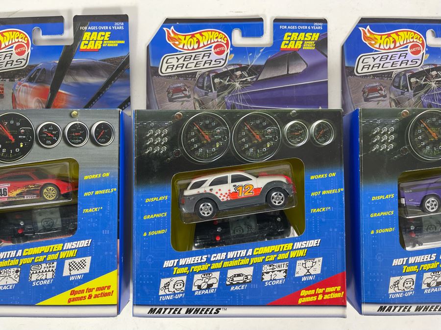 (3) New In Box Mattel Hot Wheels Cyber Racers 1997 [Photo 3]