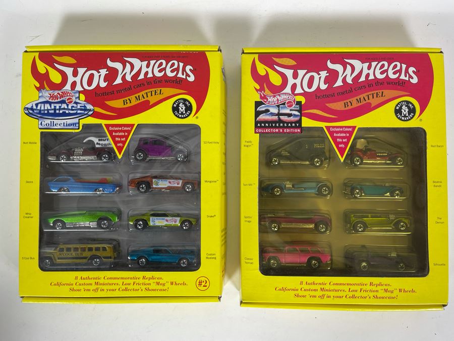 Pair Of Limited Edition Mattel Hot Wheels Cars Sets: Hot Wheels Vintage Collection And 25th Anniversary Collector's Edition [Photo 1]