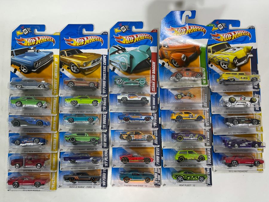 Collection Of Mattel Hot Wheels Cars On Cards