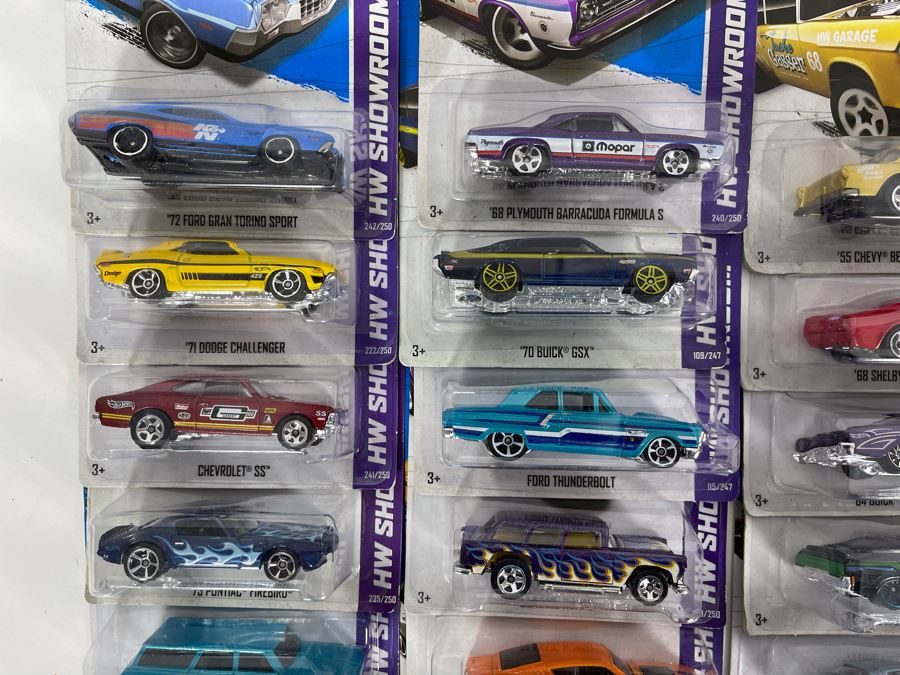 Collection Of Mattel Hot Wheels Cars On Cards