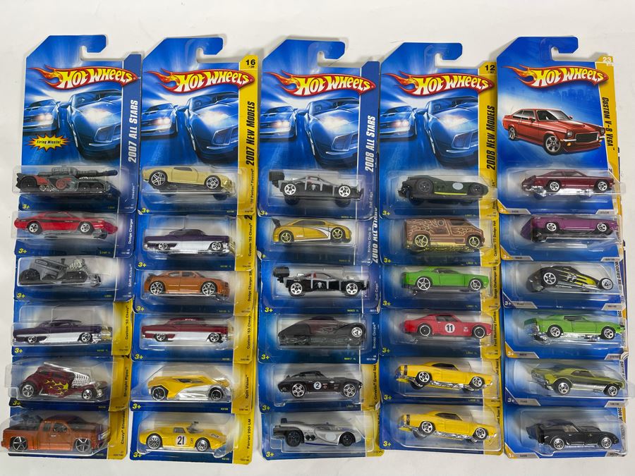 Collection Of Mattel Hot Wheels Cars On Cards