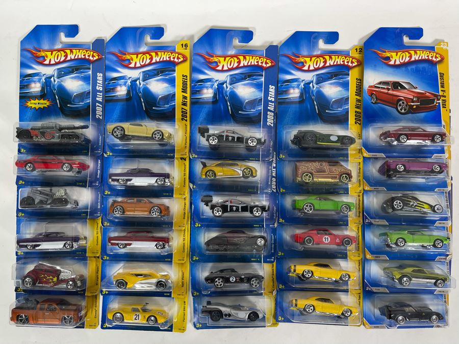 Collection Of Mattel Hot Wheels Cars On Cards