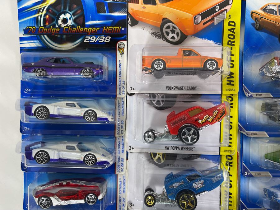 Collection Of Mattel Hot Wheels Cars On Cards