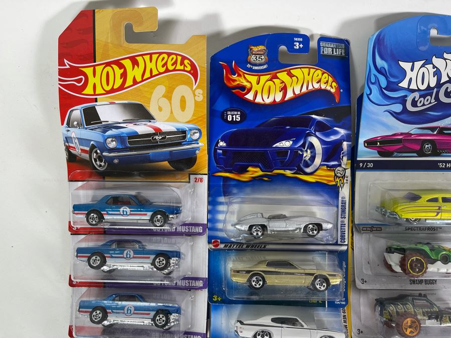 Collection Of Mattel Hot Wheels Cars On Cards