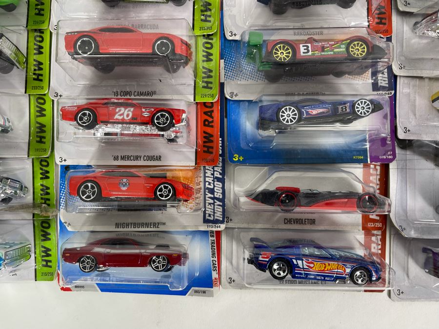 Collection Of Mattel Hot Wheels Cars On Cards