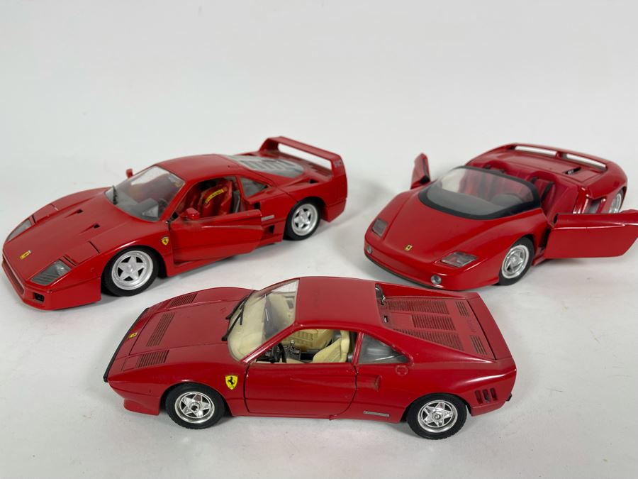 (3) Ferrari Diecast Cars: Durago Ferrari GTO 1984, Ferrari F40 Polistil Tonka, Revell Ferrari Pininfarina Mythos [Photo 3]