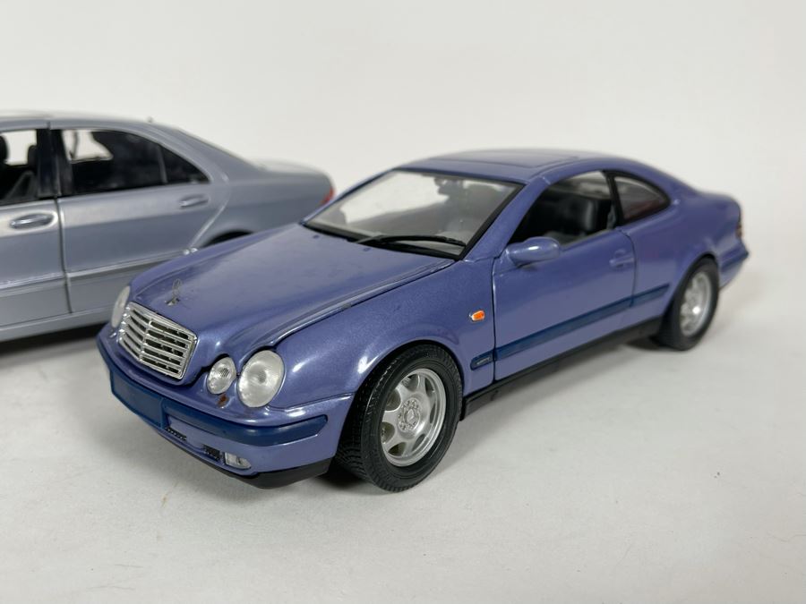 (2) Diecast Cars: Maisto Mercedes-Benz S-Class And Anson Mercedes-Benz CLK [Photo 3]