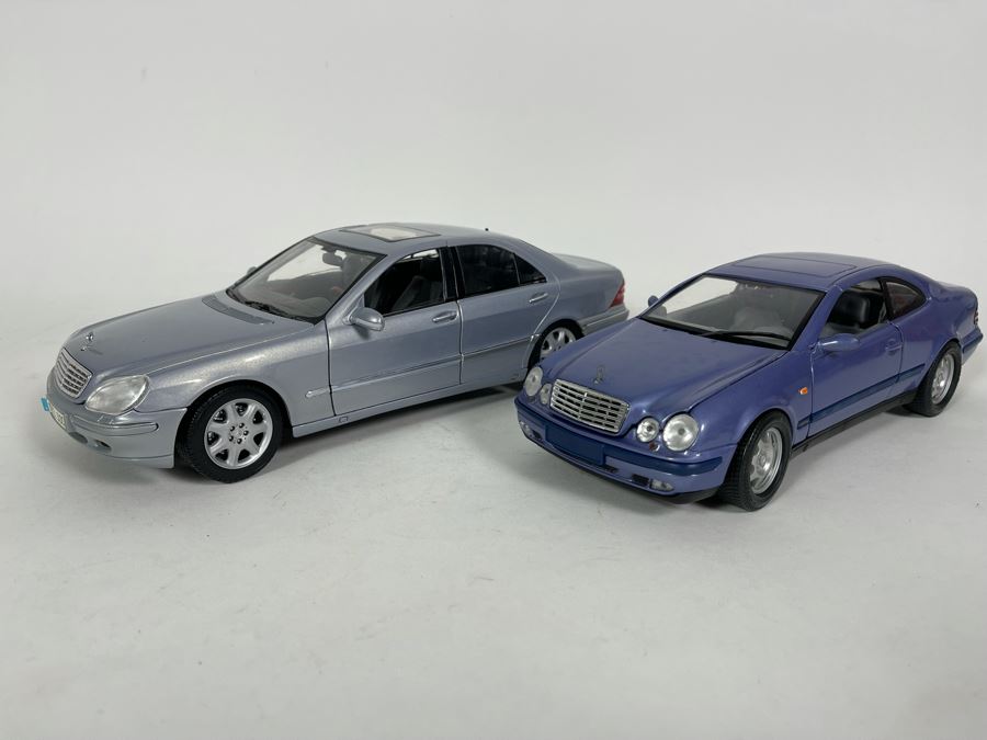 (2) Diecast Cars: Maisto Mercedes-Benz S-Class And Anson Mercedes-Benz CLK [Photo 2]