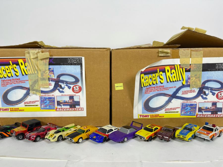 Pair Of TOMY Racemasters Racer's Rally Slot Car Tracks With Various Slot Cars [Photo 2]
