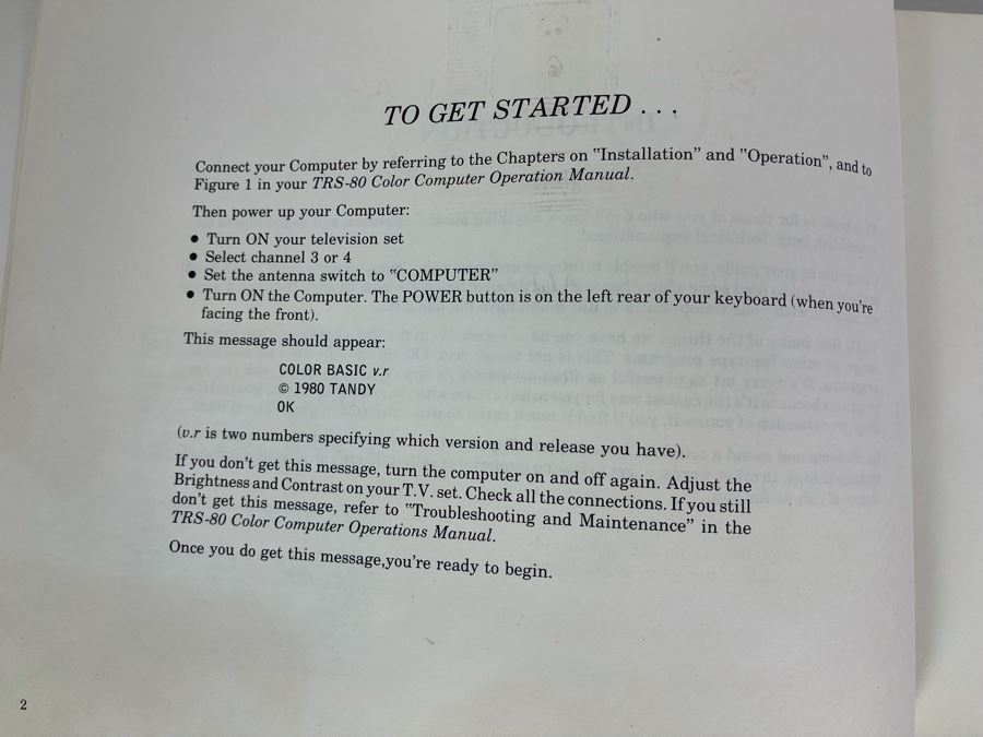 Vintage 1980 Radio Shack Getting Started With Color Basic TRS-80 Color Computer Programming Book [Photo 3]
