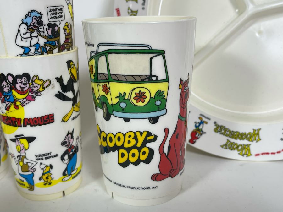 Collection Of Early TV Plastic Cups, Bowls And Plates From Buck Rogers, The Flintstones, Scooby-Doo, Mighty Mouse, Hanna-Barbera, Holly Hobbie [Photo 16]