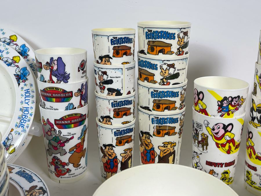 Collection Of Early TV Plastic Cups, Bowls And Plates From Buck Rogers, The Flintstones, Scooby-Doo, Mighty Mouse, Hanna-Barbera, Holly Hobbie [Photo 14]