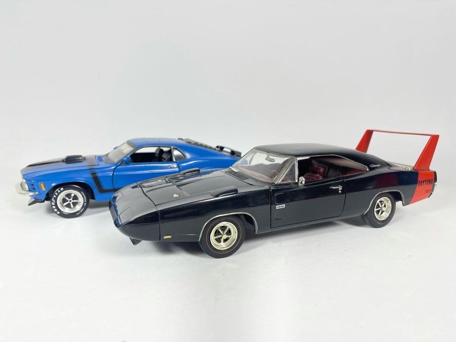 (2) Diecast Cars: Ertl 1969 Plymouth Charger And Ertl 1970 Ford Mustang