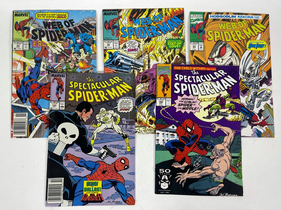 (5) Marvel Spider-Man Comic Books