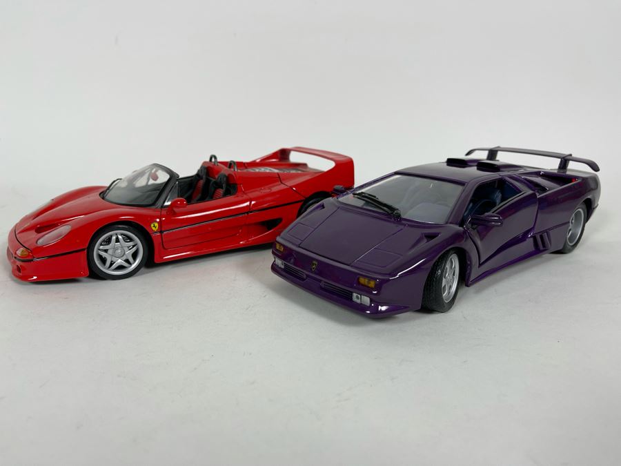(2) Diecast Cars: Maisto Lamborghini And Maisto Ferrari F50 [Photo 3]