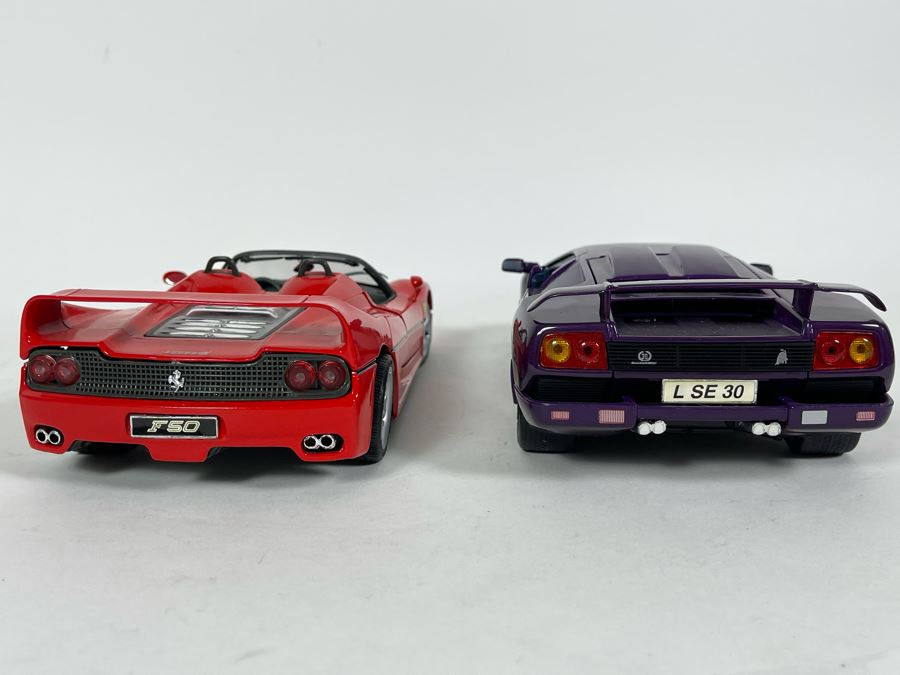(2) Diecast Cars: Maisto Lamborghini And Maisto Ferrari F50 [Photo 8]