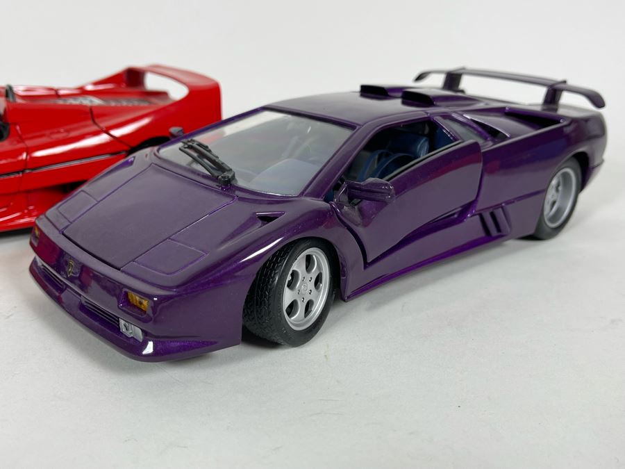 (2) Diecast Cars: Maisto Lamborghini And Maisto Ferrari F50 [Photo 4]