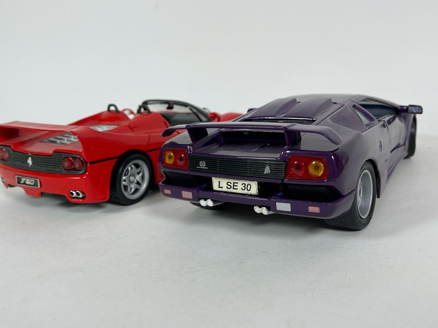 (2) Diecast Cars: Maisto Lamborghini And Maisto Ferrari F50 [Photo 9]