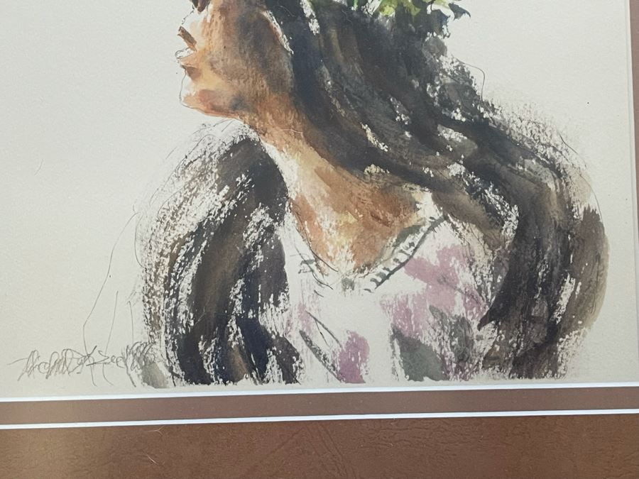 Framed Original Hawaiian Watercolor Painting Signature Illegible 10 X 14 [Photo 5]