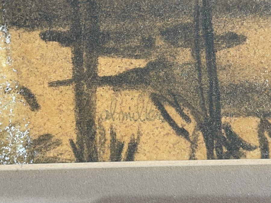 Framed Original Al Miller Plein Air Drawing 11.5 X 8 [Photo 5]