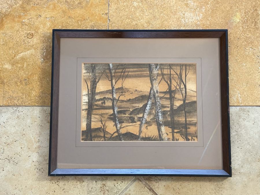 Framed Original Al Miller Plein Air Drawing 11.5 X 8 [Photo 2]