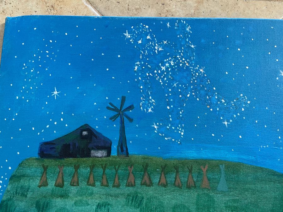 Signed Original Jean L. Klafs Oil Painting On Canvas Titled 'Discovering Orion In The Clover, First Visit On Farm' 30 X 24 [Photo 5]