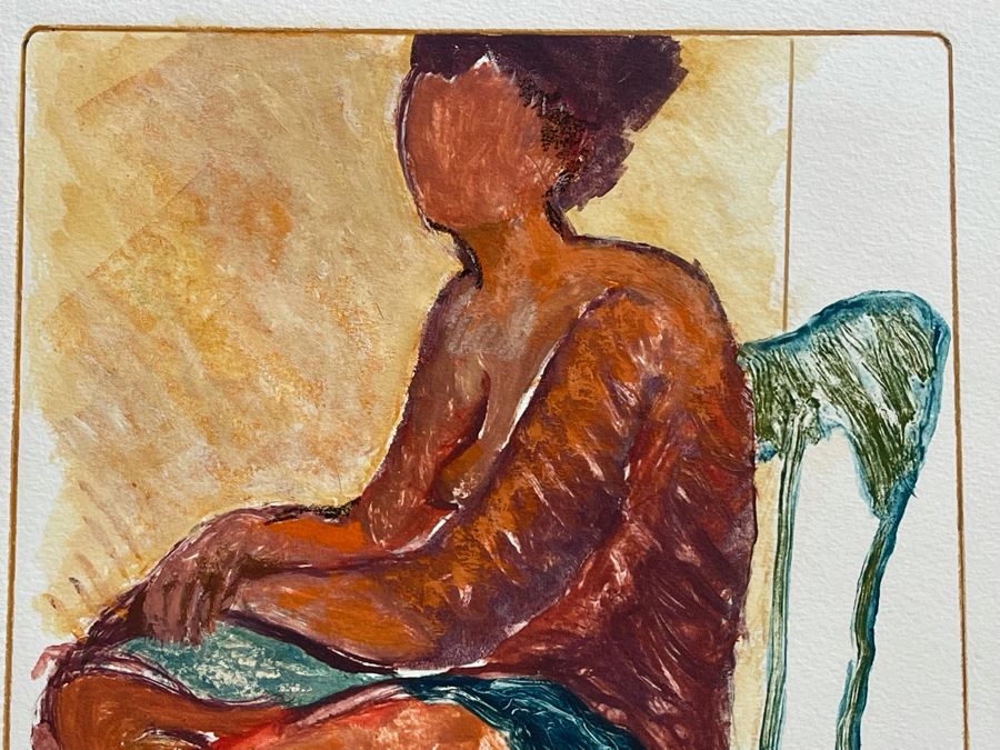 Original Jean Klafs Abstract Expressionist Monotype 1 Of 1 Of Woman On Paper 9 X 12 [Photo 4]