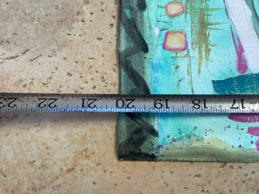 Original Jean Klafs Abstract Painting On Paper Unsigned 20 X 16 [Photo 7]