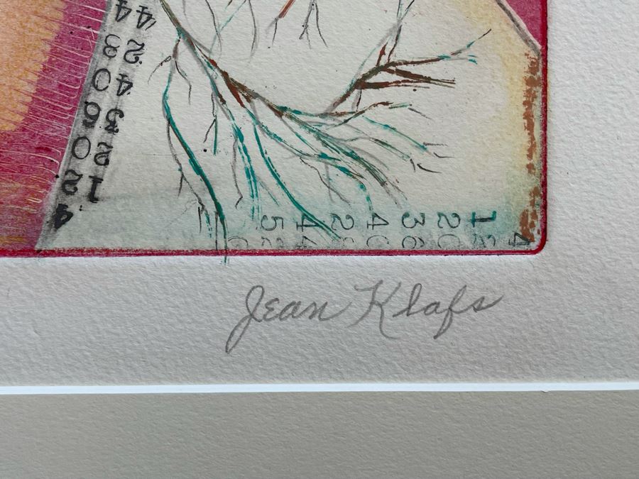 Original Jean Klafs Abstract Expressionist Monotype On Paper Titled Netted Fishing Net 1 Of 1 9 X 12 [Photo 5]