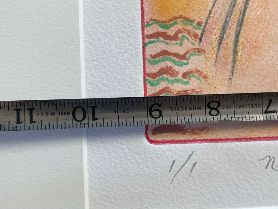 Original Jean Klafs Abstract Expressionist Monotype On Paper Titled Netted Fishing Net 1 Of 1 9 X 12 [Photo 9]