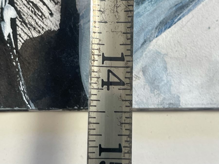 Original Jean Klafs Abstract Painting On Paper Titled 'Caution Open Trench' 21 X 14.5 [Photo 9]