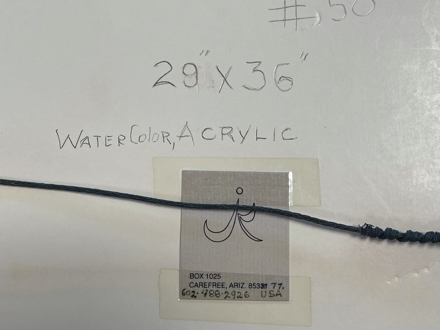 Framed Original Jean Klafs Abstract Watercolor, Acrylic Painting On Paper Titled 'Tres Vistas' 29 X 36 [Photo 12]