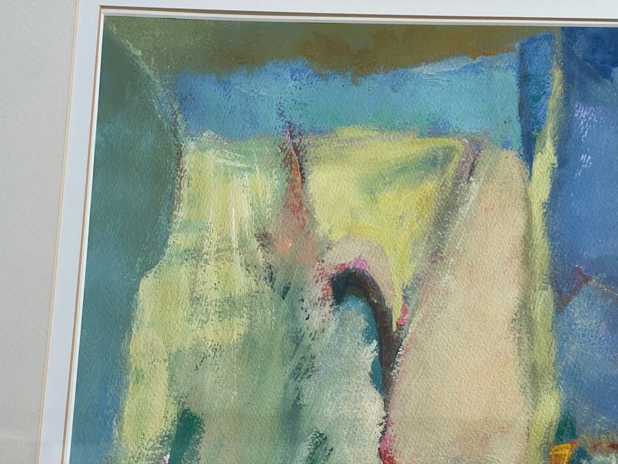 Framed Original Jean Klafs Abstract Watercolor, Acrylic Painting On Paper Titled 'Tres Vistas' 29 X 36 [Photo 7]