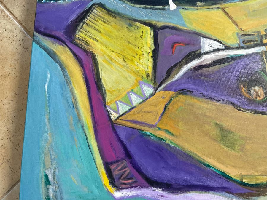 Original Jean Klafs Abstract Painting On Canvas Unsigned 40 X 30 [Photo 4]