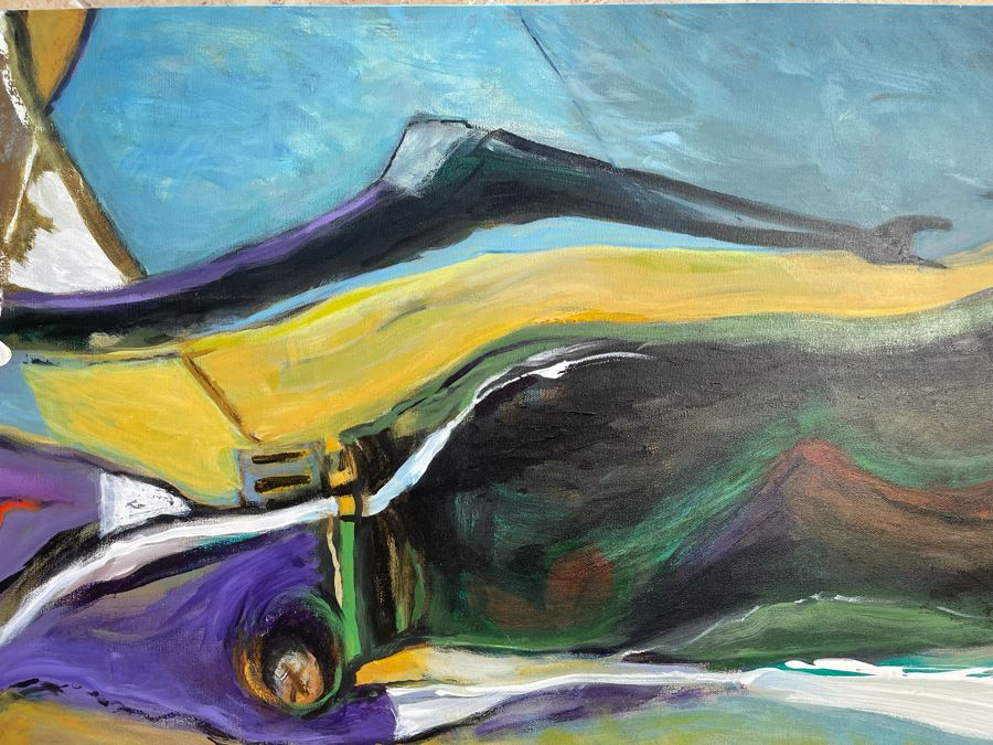 Original Jean Klafs Abstract Painting On Canvas Unsigned 40 X 30 [Photo 7]