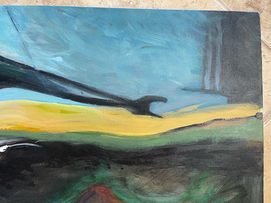 Original Jean Klafs Abstract Painting On Canvas Unsigned 40 X 30 [Photo 8]