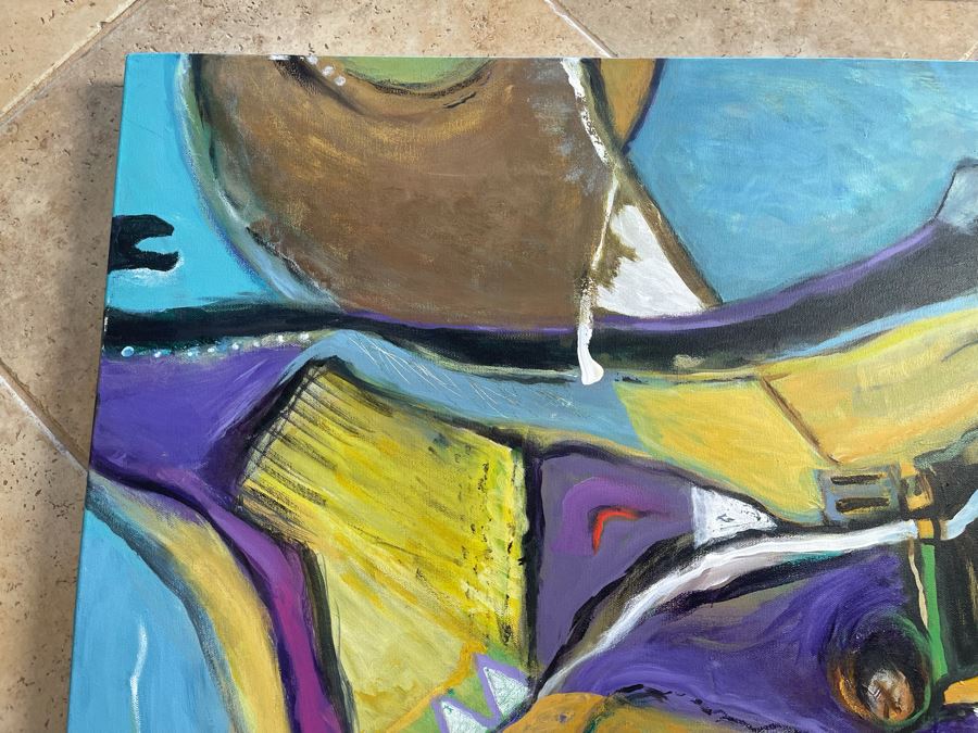 Original Jean Klafs Abstract Painting On Canvas Unsigned 40 X 30 [Photo 6]