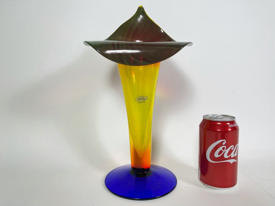 Vintage Blenko Art Glass Tulip Vase 12.5H Retails $175 [Photo 2]