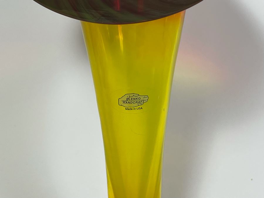 Vintage Blenko Art Glass Tulip Vase 12.5H Retails $175 [Photo 5]