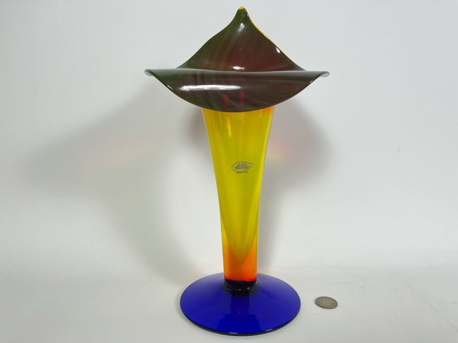 Vintage Blenko Art Glass Tulip Vase 12.5H Retails $175 [Photo 3]