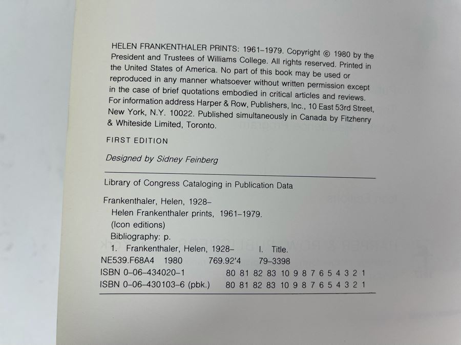 1980 First Edition Book: Helen Frankenthaler Prints: 1961-1979 [Photo 4]