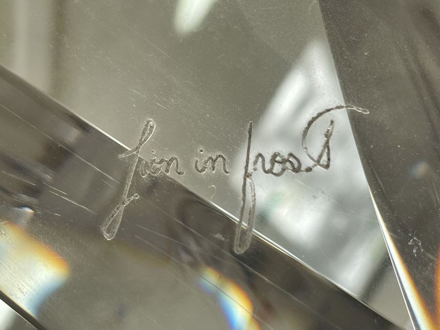 Signed 'Lion In Frost' Lucite And Brass Designer Butterfly Coffee Table With Glass Top Estimate $3,800 [Photo 11]