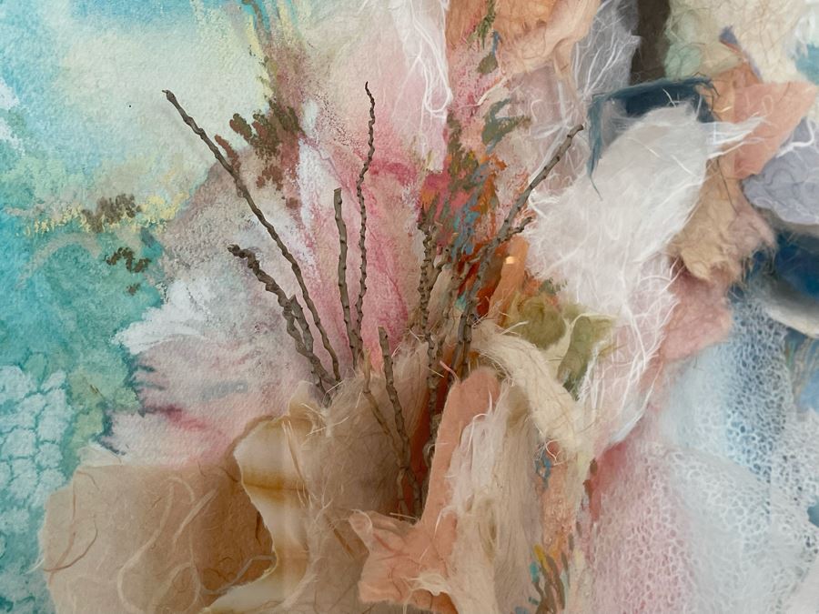 Very Large 3-D Mixed Media Collage In Lucite Shadowbox Frame 70.5W X 50.5H [Photo 9]