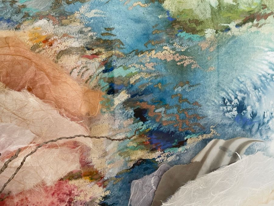 Very Large 3-D Mixed Media Collage In Lucite Shadowbox Frame 70.5W X 50.5H [Photo 8]