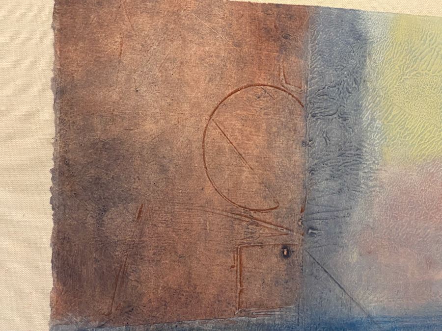 Original Abstract Artwork Signed C. Colby In Lucite Shadowbox Frame 28.5 X 36 [Photo 5]