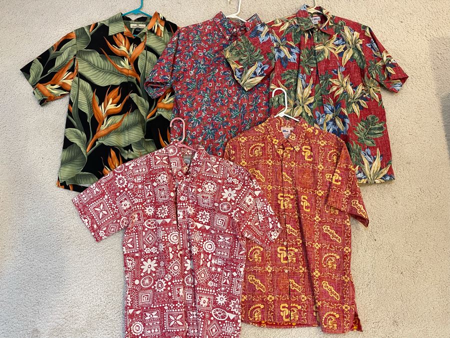 Collection Of Reyn Spooner / Tommy Bahama Hawaiian Button Up Shirts Size L / M [Photo 2]
