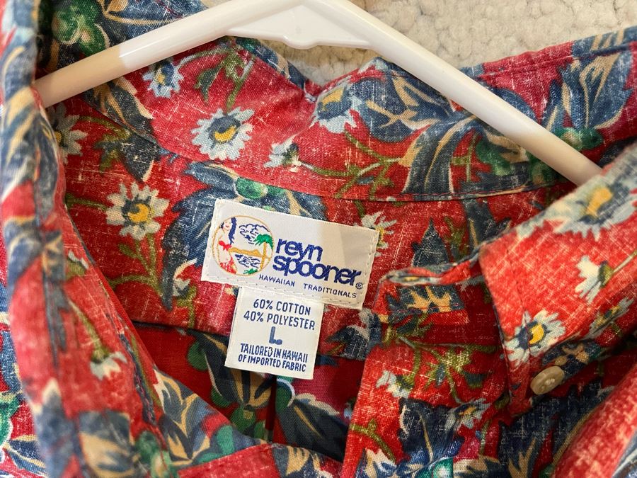 Collection Of Reyn Spooner / Tommy Bahama Hawaiian Button Up Shirts Size L / M [Photo 6]