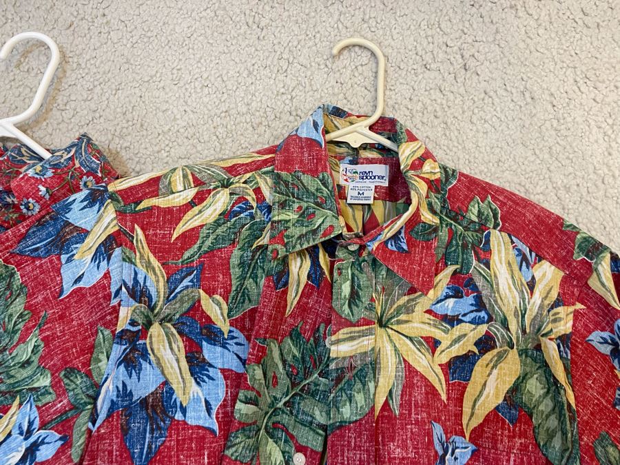 Collection Of Reyn Spooner / Tommy Bahama Hawaiian Button Up Shirts Size L / M [Photo 5]