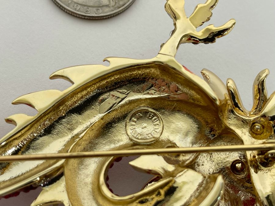 Large Signed Vintage Butler & Wilson Dragon Brooch Pin [Photo 10]