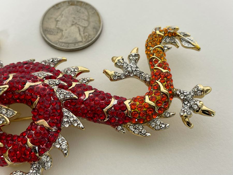 Large Signed Vintage Butler & Wilson Dragon Brooch Pin [Photo 5]
